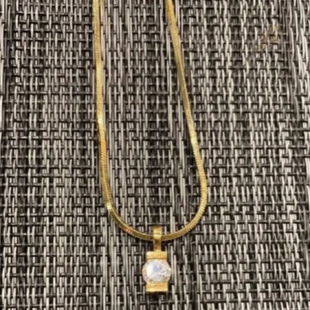 Vintage Necklace with Clear Crystal